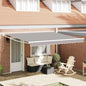 Toldo Retrátil Cinzento Claro 400 x 300 cm Poliéster e Alumínio