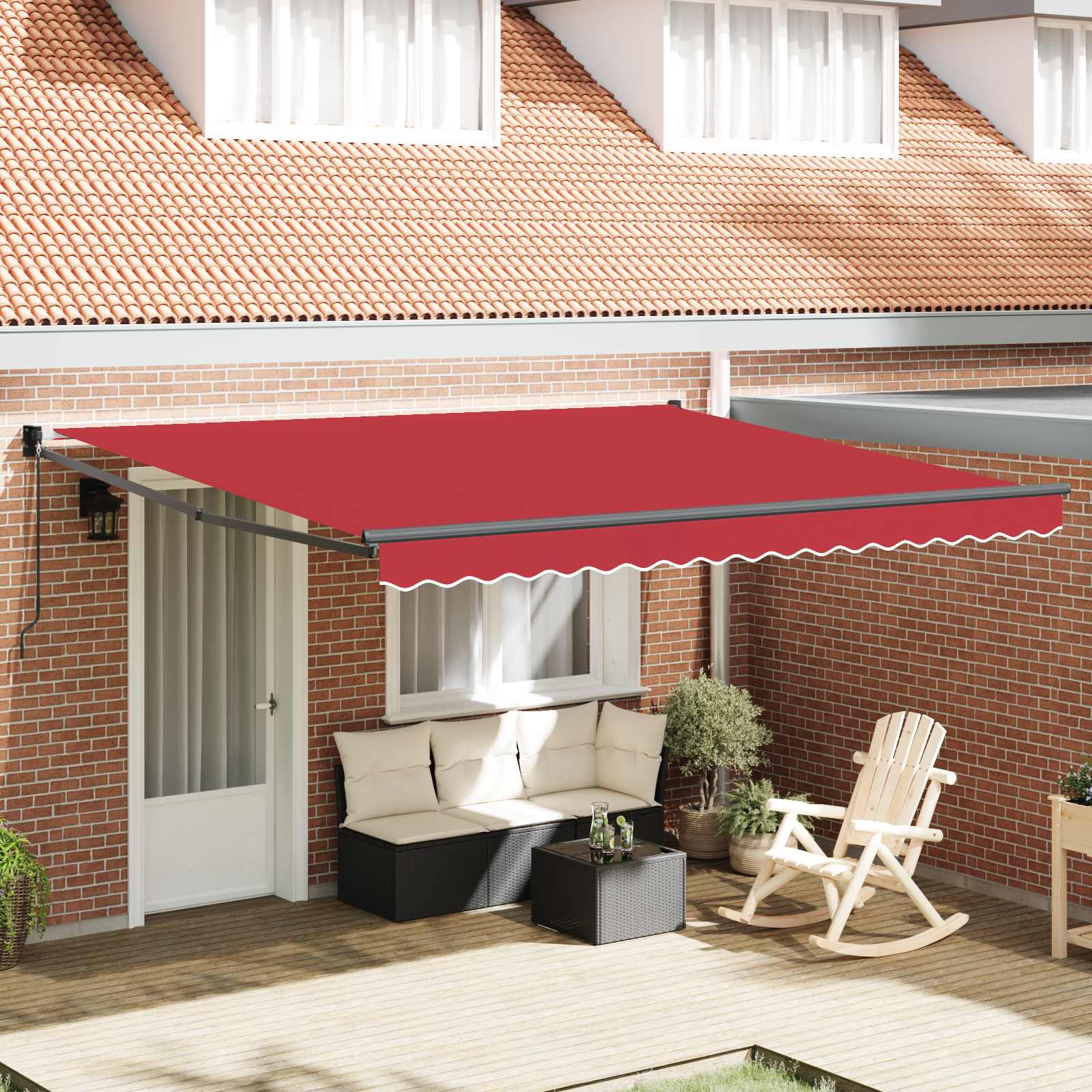 Toldo Retrátil Manual 400 x 300 cm Poliéster e Alumínio