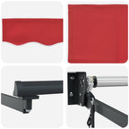 Toldo Retráctil Rojo 400 x 300 cm Poliéster y Aluminio