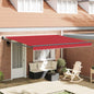 Toldo Retrátil Vermelho 400 x 300 cm Poliéster e Alumínio