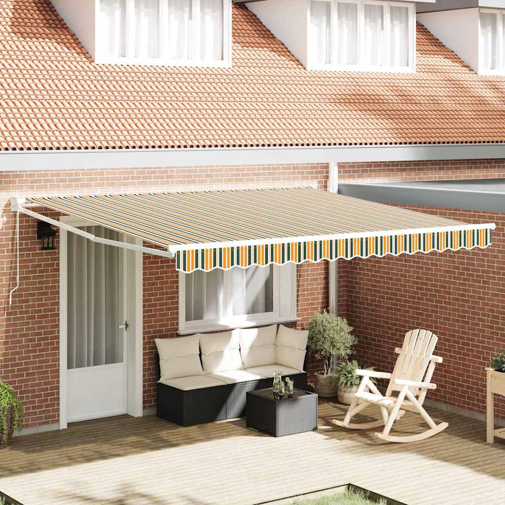 Toldo Retrátil Azul e 400 x 200 cm Poliéster e Alumínio