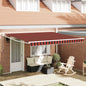 Toldo Retráctil Manual Amarillo y Naranja 400 x 350 cm