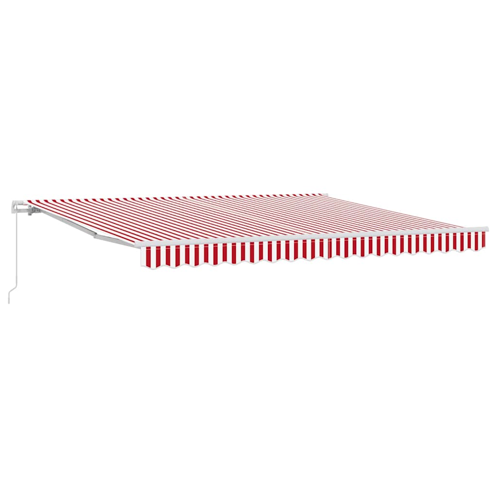 Toldo Retráctil Manual Rojo y 400 x 350 cm Poliéster y Aluminio