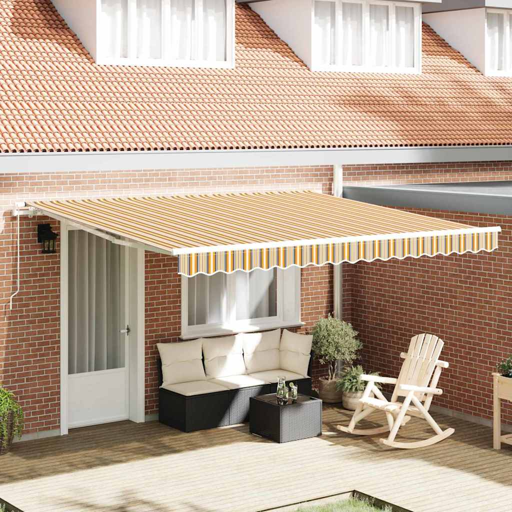 Toldo Retrátil Bege 350 x 250 cm Poliéster e Alumínio