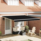 Toldo Retrátil Manual Preto 400 x 350 cm Poliéster e Alumínio
