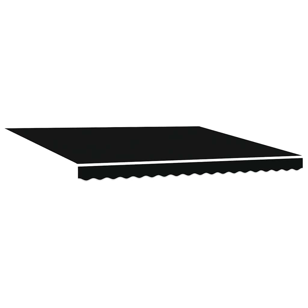 Toldo Retráctil Manual Negro 400 x 350 cm Poliéster y Aluminio