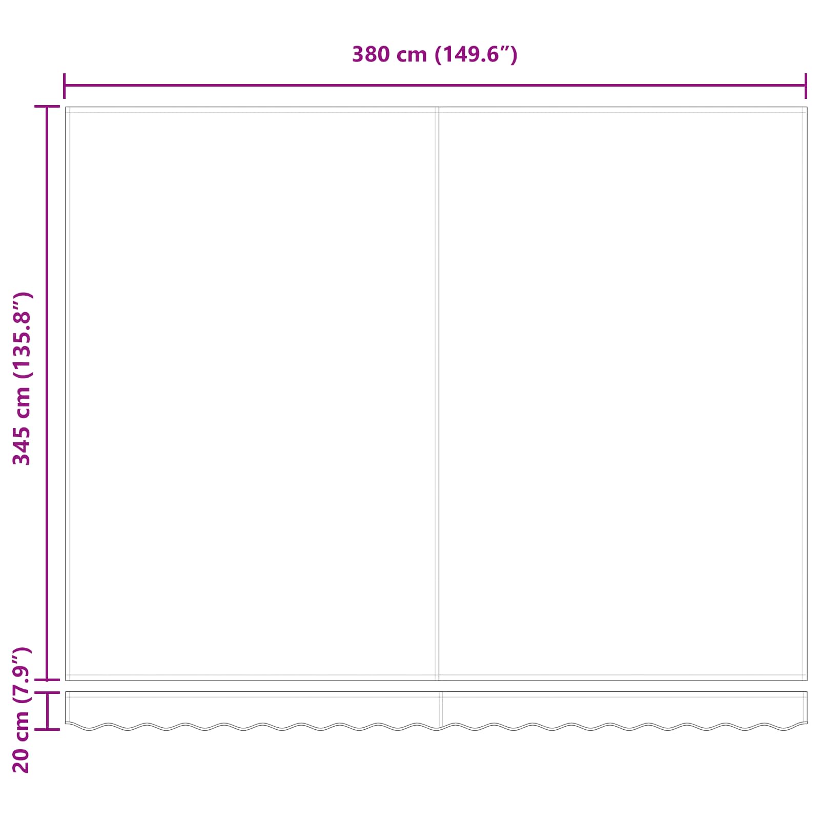 Toldo Manual Beige 400 x 350 cm Poliéster y metal