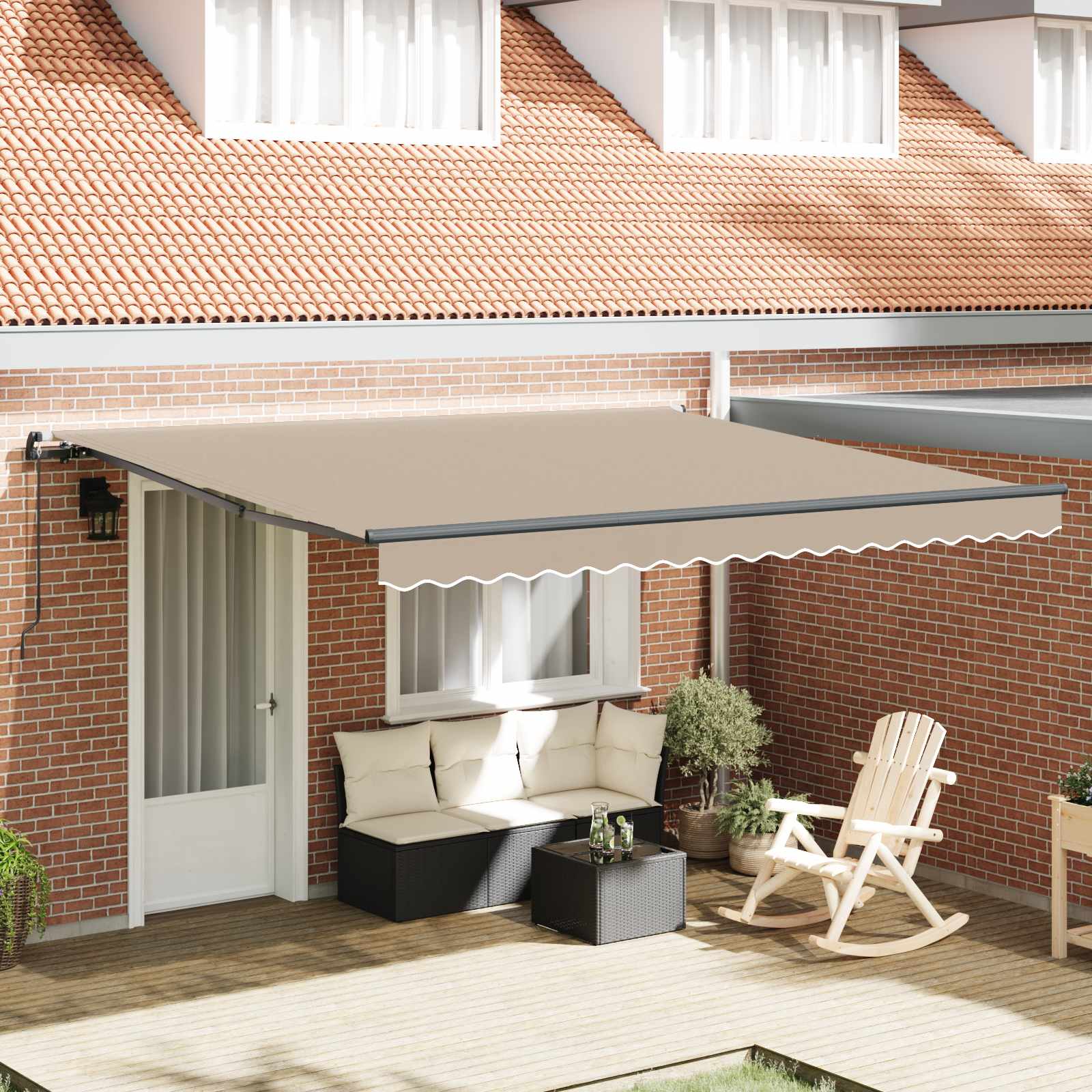 Toldo Retrátil 300 x 250 cm Poliéster e Aço