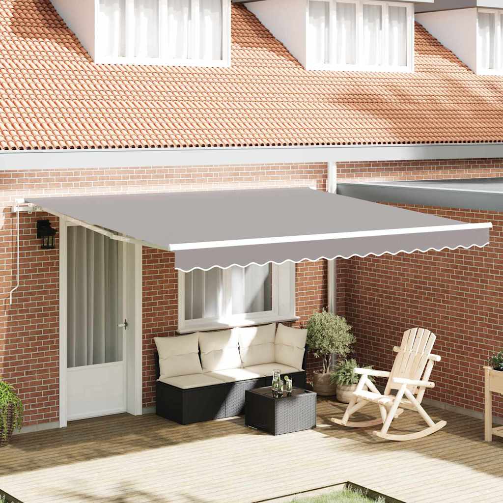 Toldo Manual Gris claro 400 x 350 x 165 cm Poliéster y metal