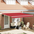 Toldo Manual Rojo 400 x 350 x 165 cm Poliéster y metal