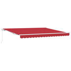 Toldo Manual Rojo 400 x 350 x 165 cm Poliéster y metal
