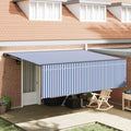 Toldo Retráctil Manual Azul y 400 x 300 cm Poliéster y Aluminio
