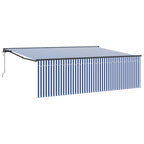 Toldo Retráctil Azul y 400 x 300 cm Poliéster y Aluminio