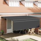 Toldo Retráctil Antracita 450 x 300 cm Poliéster y Aluminio