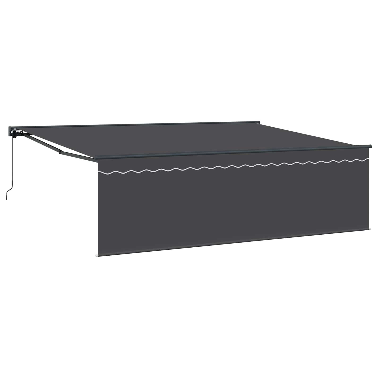 Toldo Retráctil Antracita 450 x 300 cm Poliéster y Aluminio