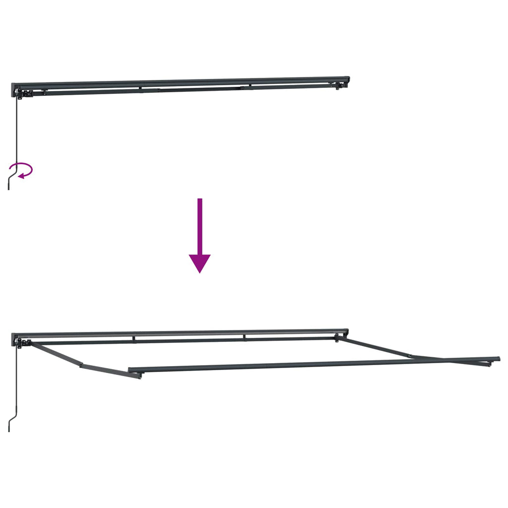 Toldo Retráctil Antracita 450 x 300 cm Poliéster y Aluminio
