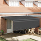 Toldo Retrátil Antracite 400 x 200 cm Poliéster e Alumínio