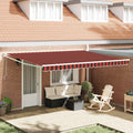 Toldo Naranja y Marrón 450 x 300 x 165 cm Poliéster y metal