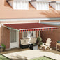 Toldo Laranja e Castanho 450 x 300 x 165 cm Poliéster e metal