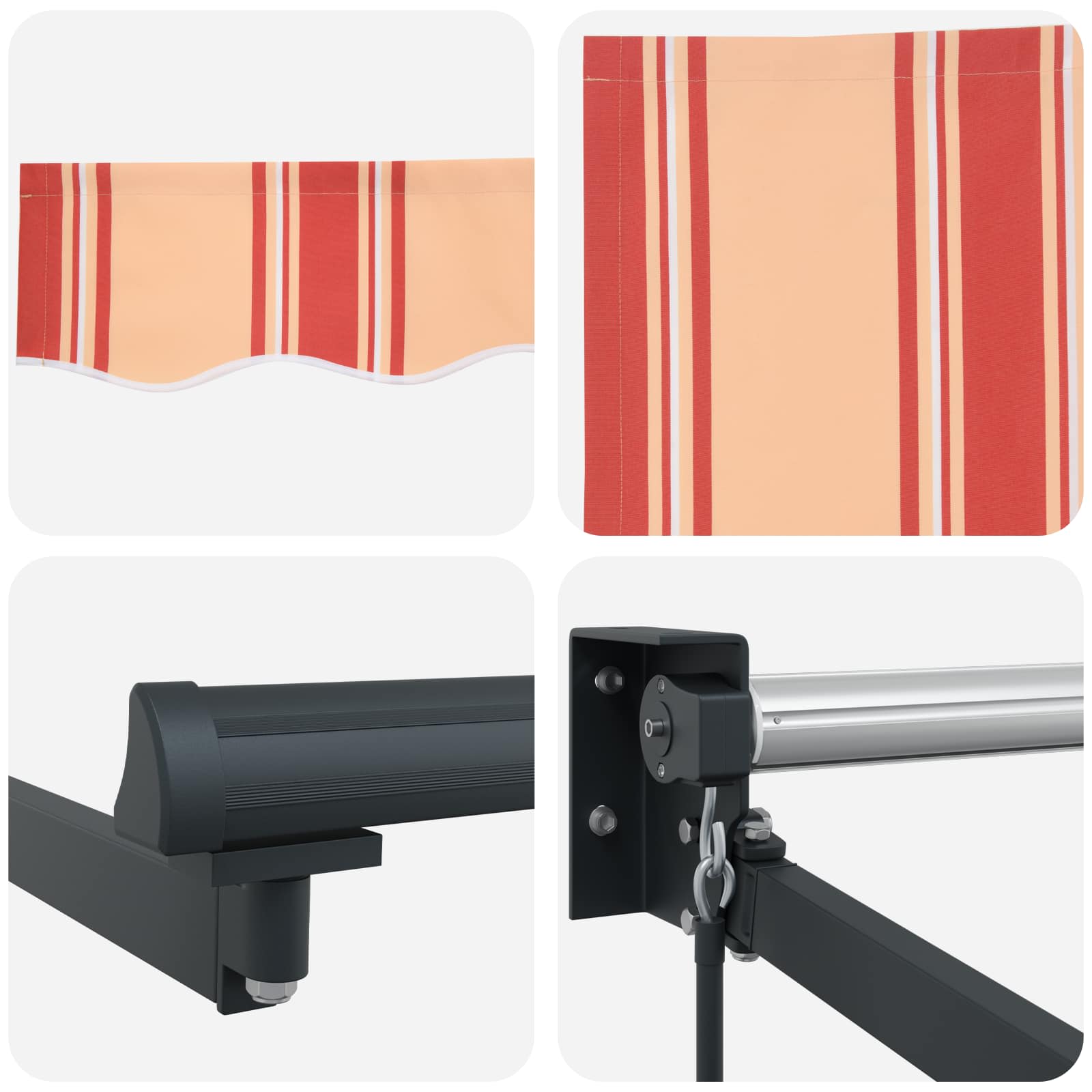 Toldo Amarillo y Naranja 450 x 300 x 165 cm Poliéster y metal
