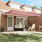 Toldo Manual Rojo y 450 x 300 x 165 cm Poliéster y metal