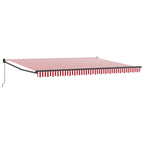 Toldo Manual Rojo y 450 x 300 x 165 cm Poliéster y metal