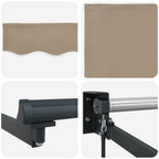 Toldo Manual Beige 450 x 300 x 165 cm Poliéster y metal