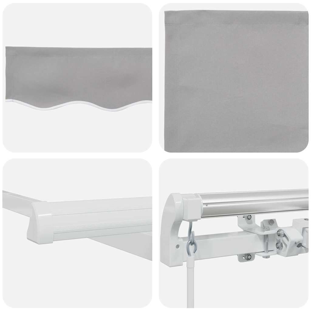 Toldo Manual Gris Claro 450 x 300 x 165 cm Poliéster y metal