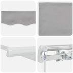 Toldo Manual Gris Claro 450 x 300 x 165 cm Poliéster y metal