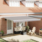 Toldo Manual Gris Claro 450 x 300 x 165 cm Poliéster y metal