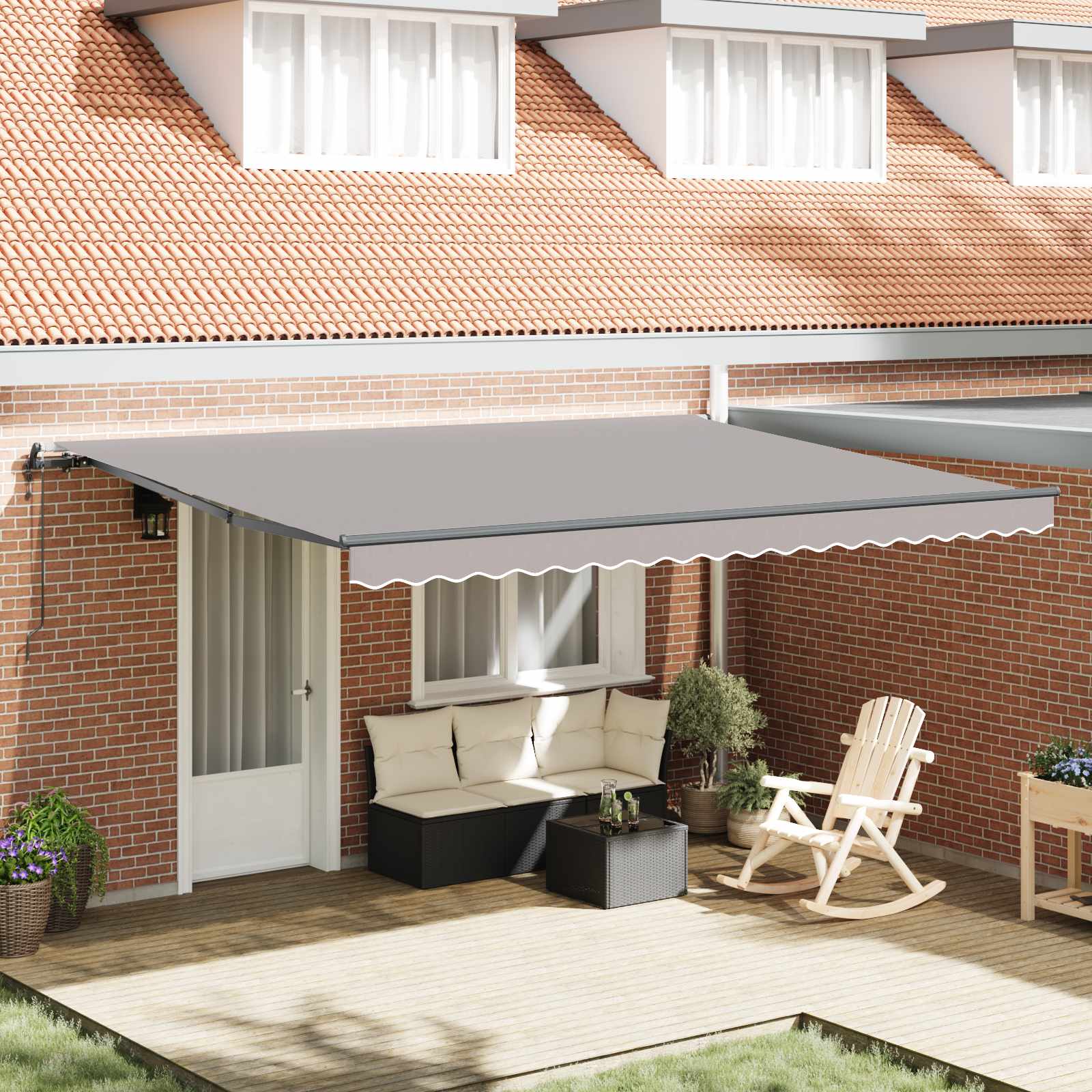 Toldo Retrátil 300 x 250 cm Tecido e Alumínio