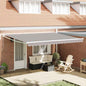 Toldo Manual Cinzento Claro 450 x 300 x 165 cm Poliéster e metal