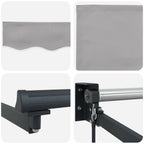 Toldo Manual Gris Claro 450 x 300 x 165 cm Poliéster y metal
