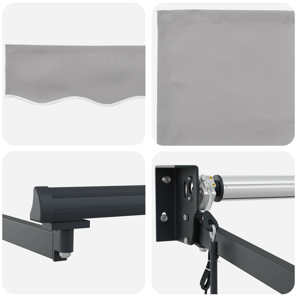 Toldo Gris Claro 450 x 300 x 165 cm Poliéster y metal