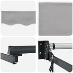 Toldo Gris Claro 450 x 300 x 165 cm Poliéster y metal