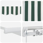 Toldo Manual Verde y 450 x 300 x 165 cm Poliéster y metal