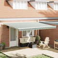 Toldo Manual Verde y 450 x 300 x 165 cm Poliéster y metal