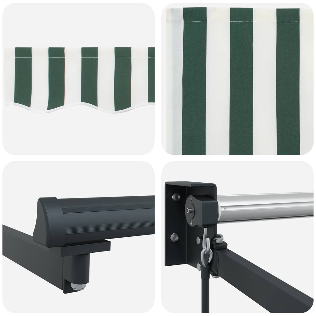 Toldo Manual Verde y 450 x 300 x 165 cm Poliéster y metal