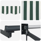 Toldo Manual Verde y 450 x 300 x 165 cm Poliéster y metal