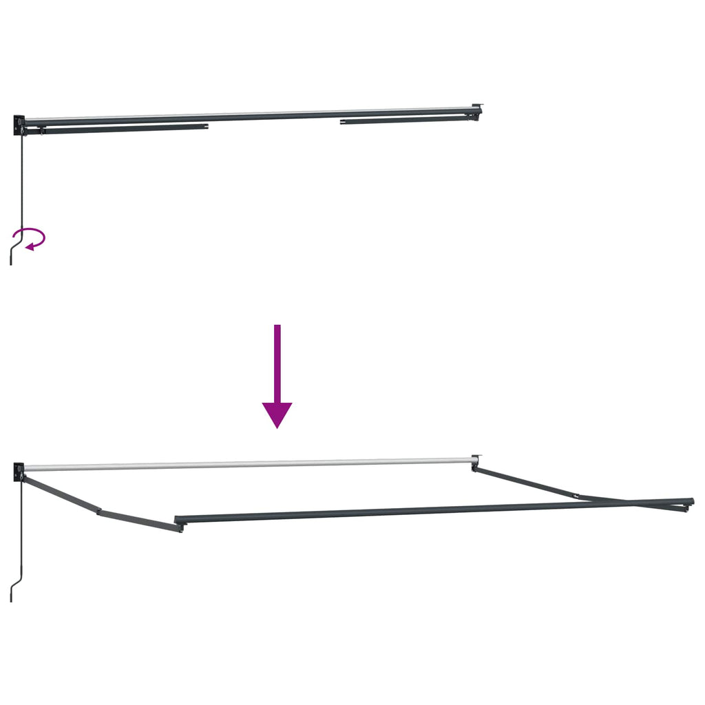 Toldo Manual Verde y 450 x 300 x 165 cm Poliéster y metal