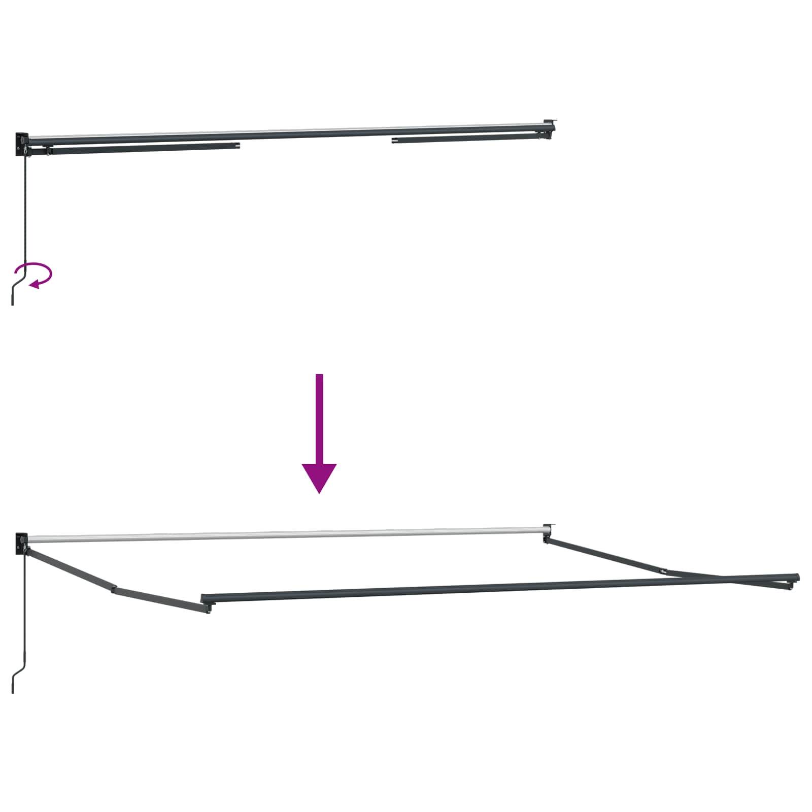 Toldo Manual Verde y 450 x 300 x 165 cm Poliéster y metal