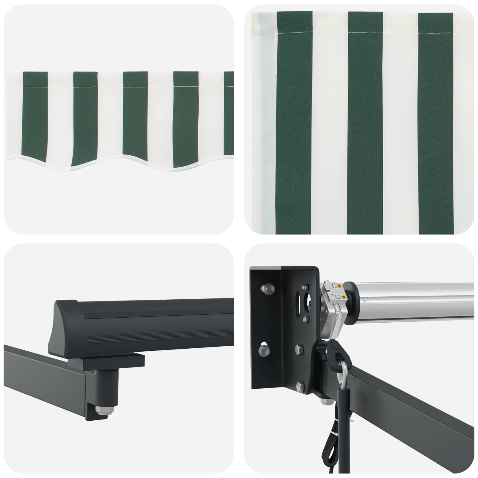 Toldo Verde y 450 x 300 x 165 cm Poliéster y metal