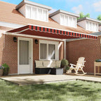 Toldo Manual Naranja y Marrón 450 x 350 x 165 cm Poliéster