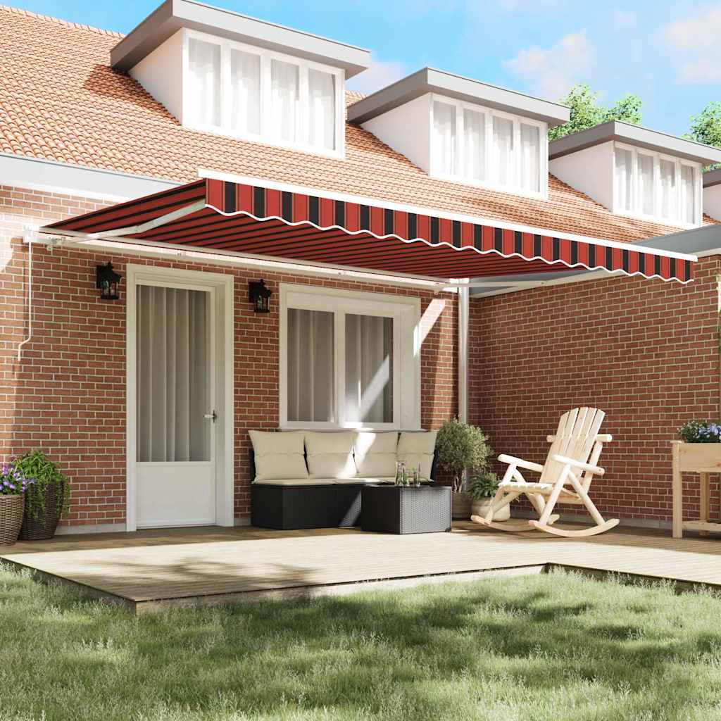 Toldo Manual Naranja y Marrón 450 x 350 x 165 cm Poliéster