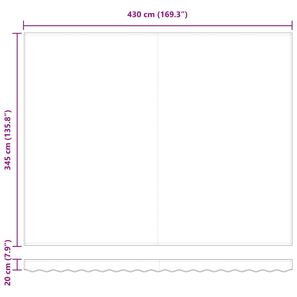 Toldo Manual Naranja y Marrón 450 x 350 x 165 cm Poliéster