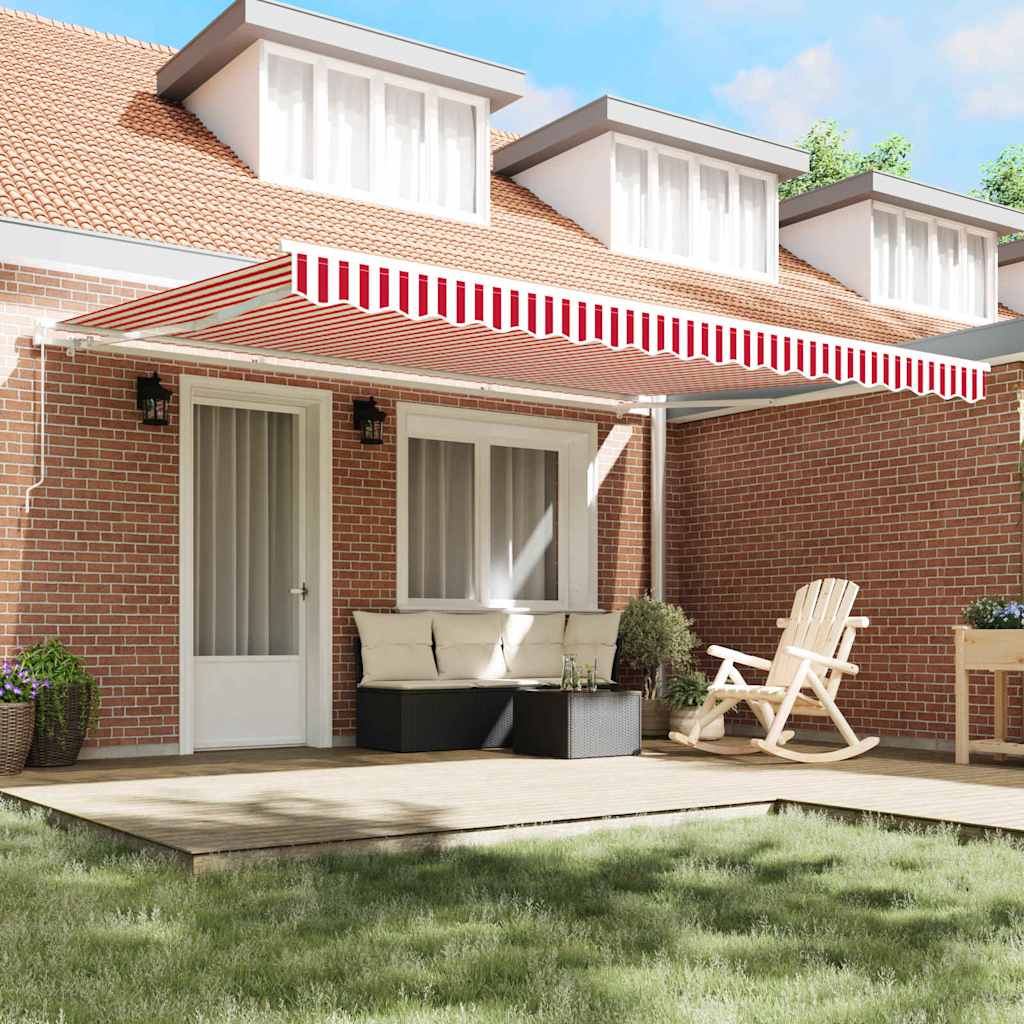 Toldo Manual Rojo y 450 x 350 x 165 cm Poliéster
