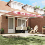 Toldo Manual Rojo y 450 x 350 x 165 cm Poliéster