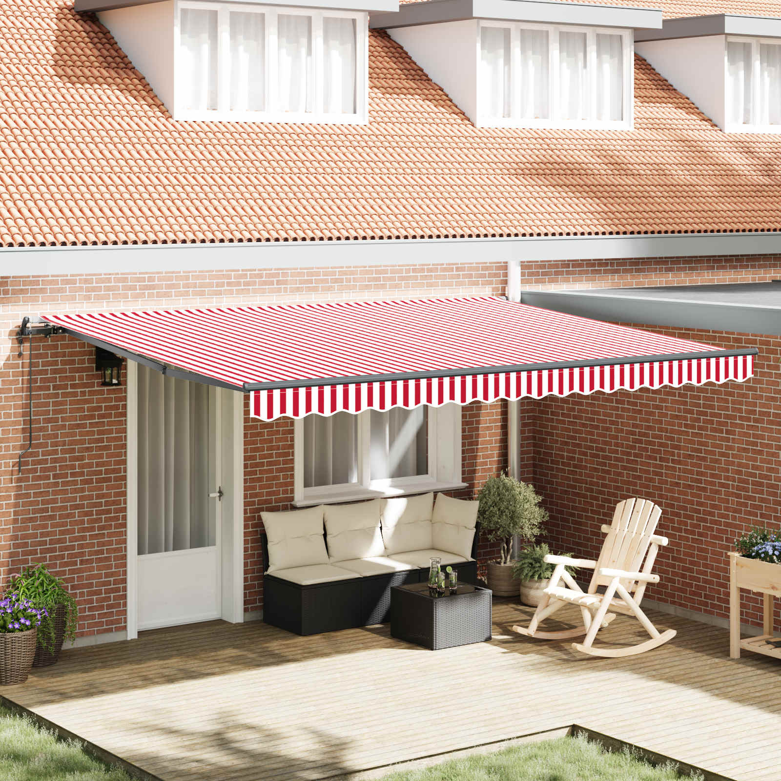 Toldo Retrátil 300 x 250 cm Tecido e Alumínio