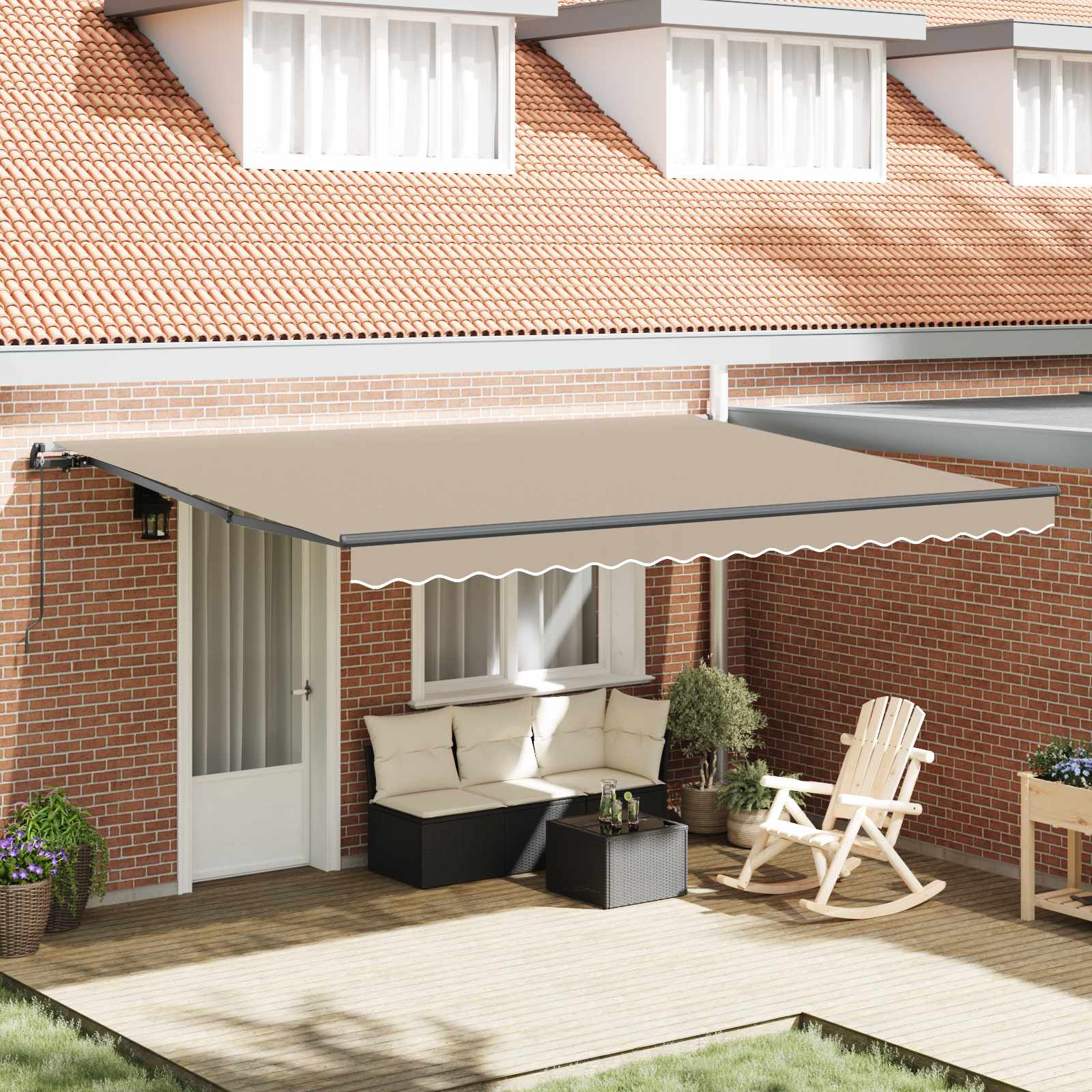 Toldo Retrátil 300 x 250 cm Poliéster e Aço