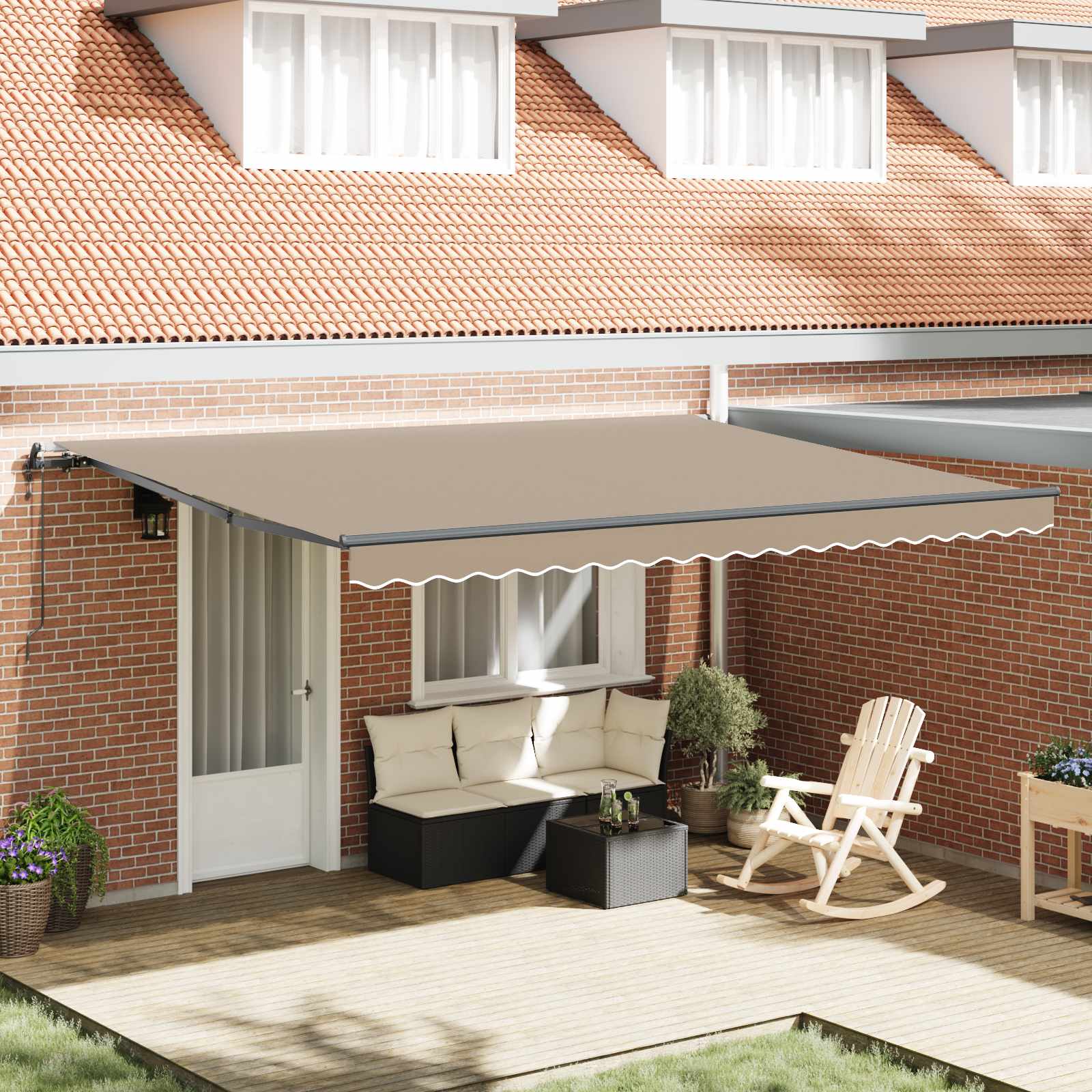 Toldo Retrátil 300 x 250 cm Tecido e Alumínio